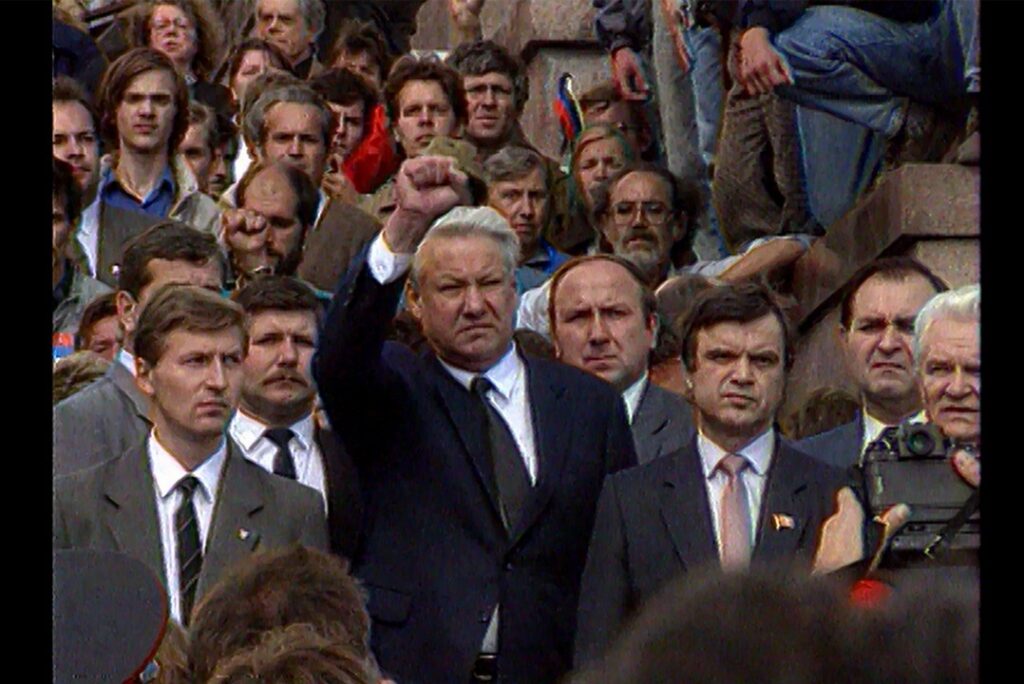 Boris Eltsine, dans le film " 1996, Hold-up à Moscou ", de Madeleine Leroyer